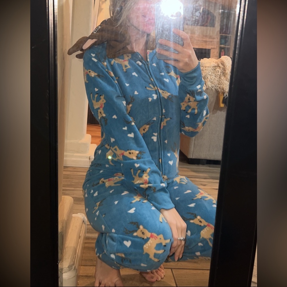 Christmas pjs onesie deer